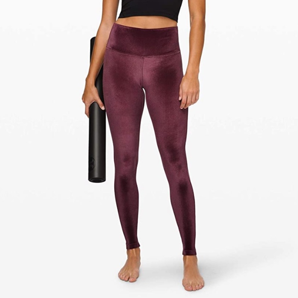 burgundy wonder under velvet leggings